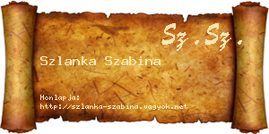 Szlanka Szabina névjegykártya